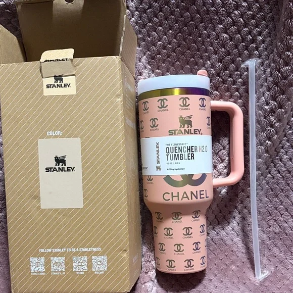 Stanley Peach Tumbler with Logo - Picture 2 of 10